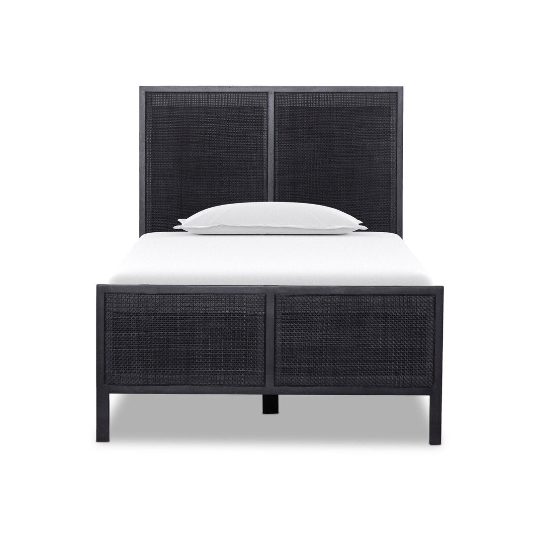 Sydney Bed in Black Wash front studio view - Whats New Furniture Portland OR