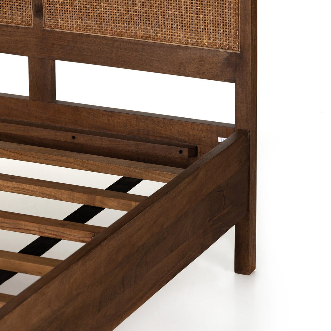 Sydney Bed in Brown Wash sixth detail view - Whats New Furniture Portland OR