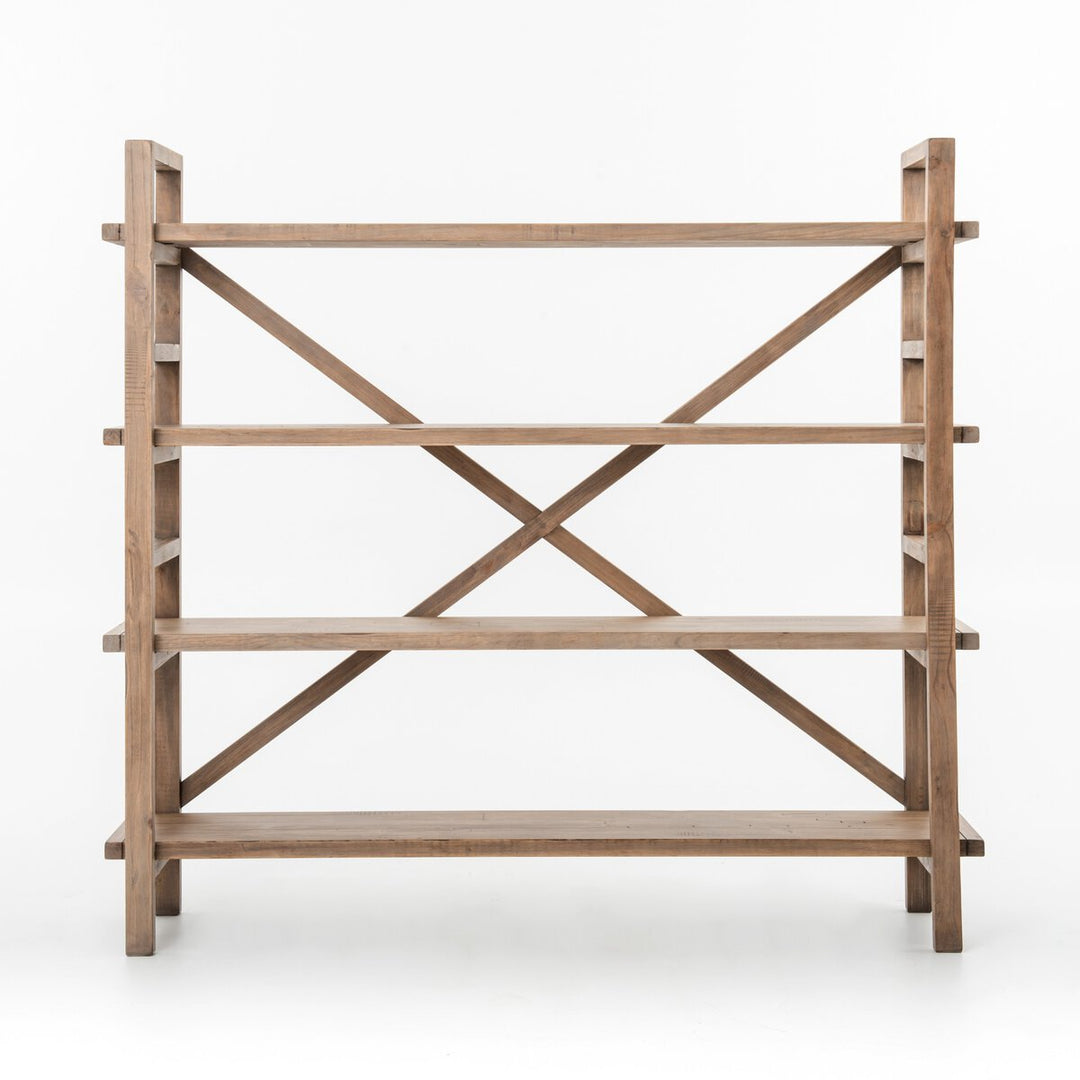 Toscana Large Bookshelf in Sundried Wheat front studio view - Whats New Furniture Portland OR