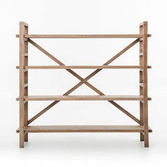 Toscana Large Bookshelf in Sundried Wheat front studio view - Whats New Furniture Portland OR