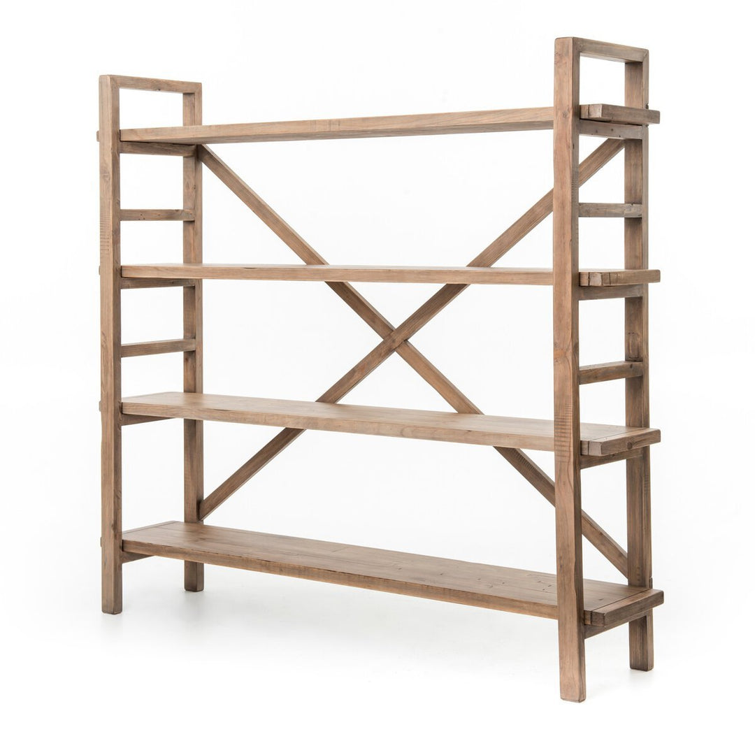 Toscana Large Bookshelf in Sundried Wheat three-quarter view - Whats New Furniture Portland OR