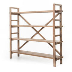 Toscana Large Bookshelf in Sundried Wheat three-quarter view - Whats New Furniture Portland OR