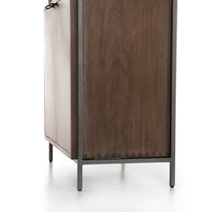 Trey Modular Wide Bookcase in Auburn Poplar wood grain detail view - Whats New Furniture Portland OR