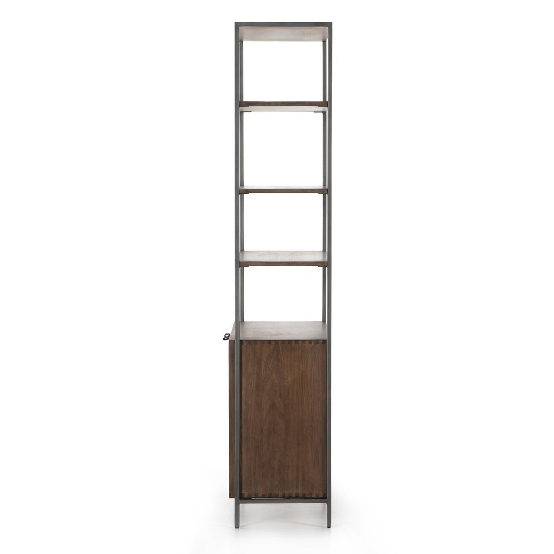 Trey Modular Wide Bookcase in Auburn Poplar side studio view - Whats New Furniture Portland OR