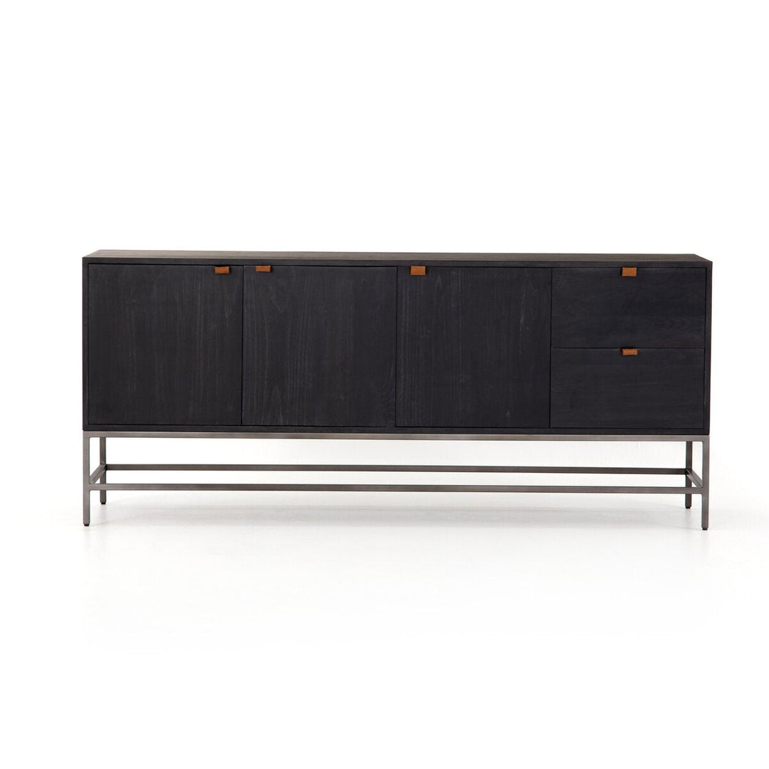 Trey Sideboard in Black Wash Poplar front studio view - Whats New Furniture Portland OR