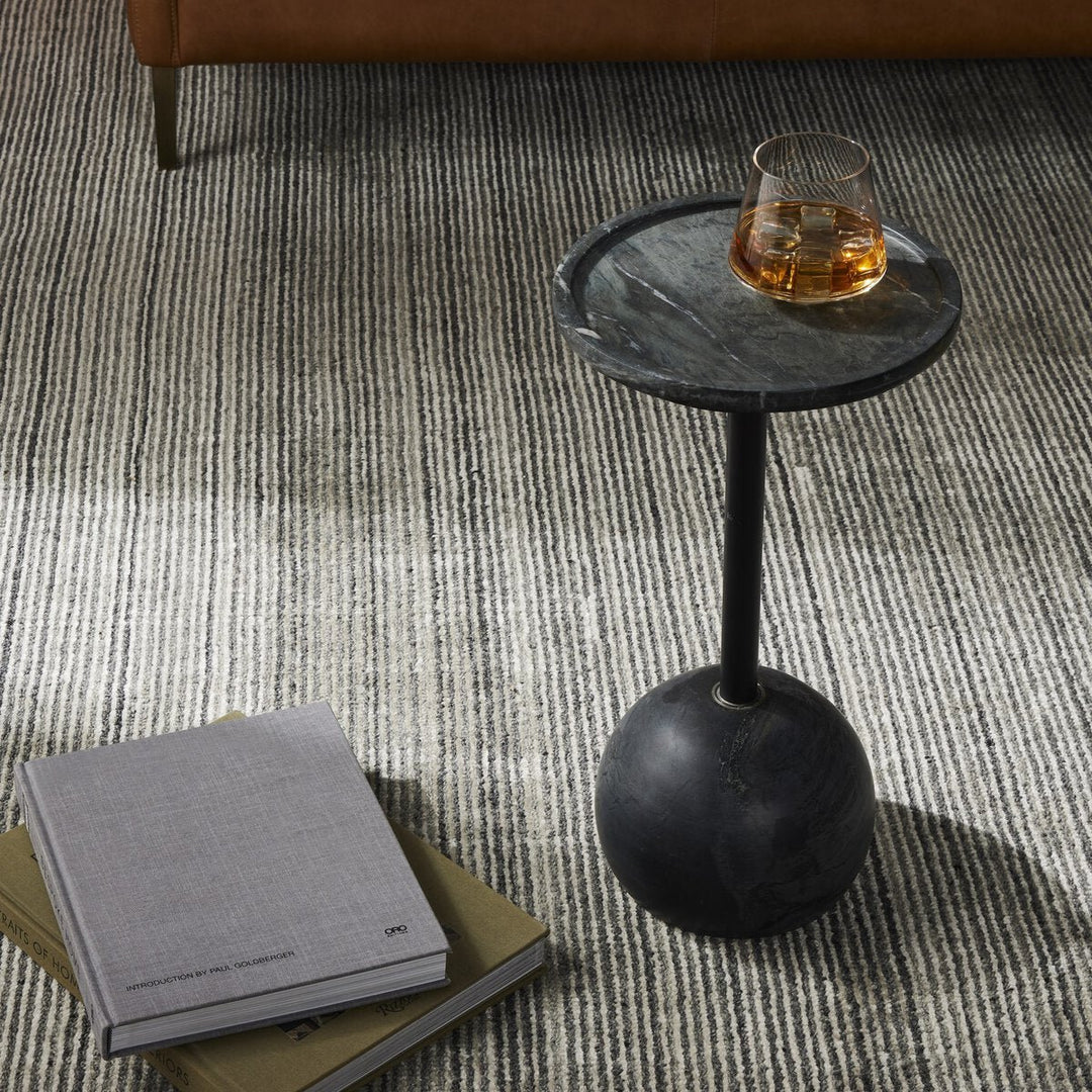 Viola Accent Table in Black Marble back view - Whats New Furniture Portland OR