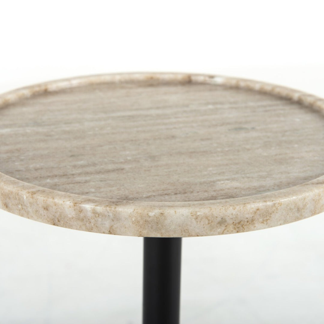 Viola Accent Table in Antique White Marble detail view - Whats New Furniture Portland OR