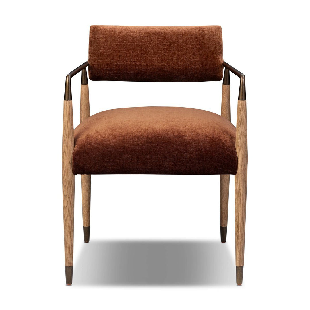 Waldon Dining Chair in Altair Sienna front studio view - Whats New Furniture Portland OR