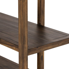 Waylon Double Bookshelf in Harvest Brown lifestyle view in a living room - Whats New Furniture Portland OR
