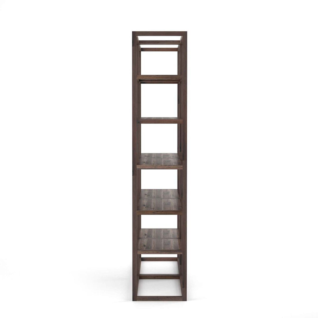 Waylon Double Bookshelf in Harvest Brown side view - Whats New Furniture Portland OR