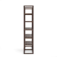 Waylon Double Bookshelf in Harvest Brown side view - Whats New Furniture Portland OR