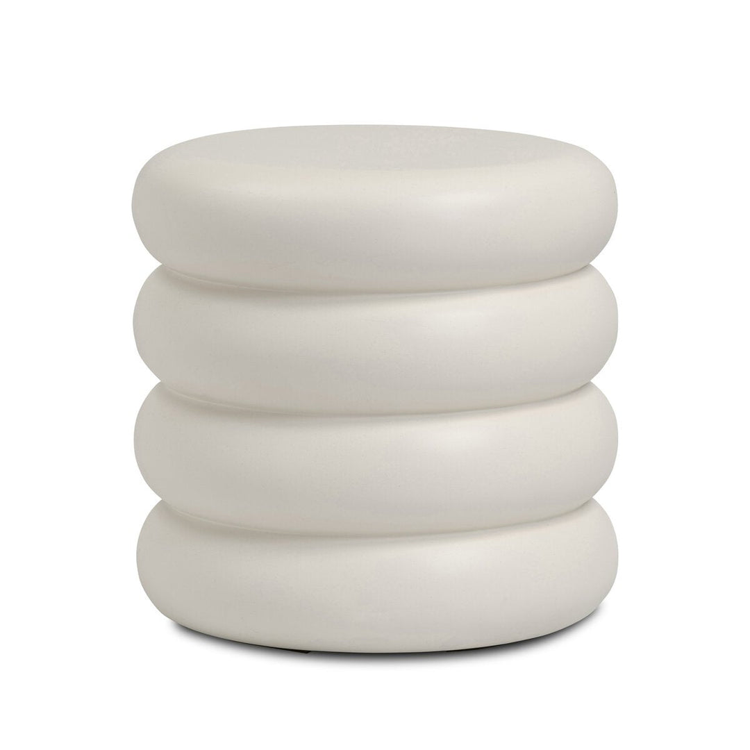 West End Table in Ivory Clay three-quarter studio view - Whats New Furniture Portland OR