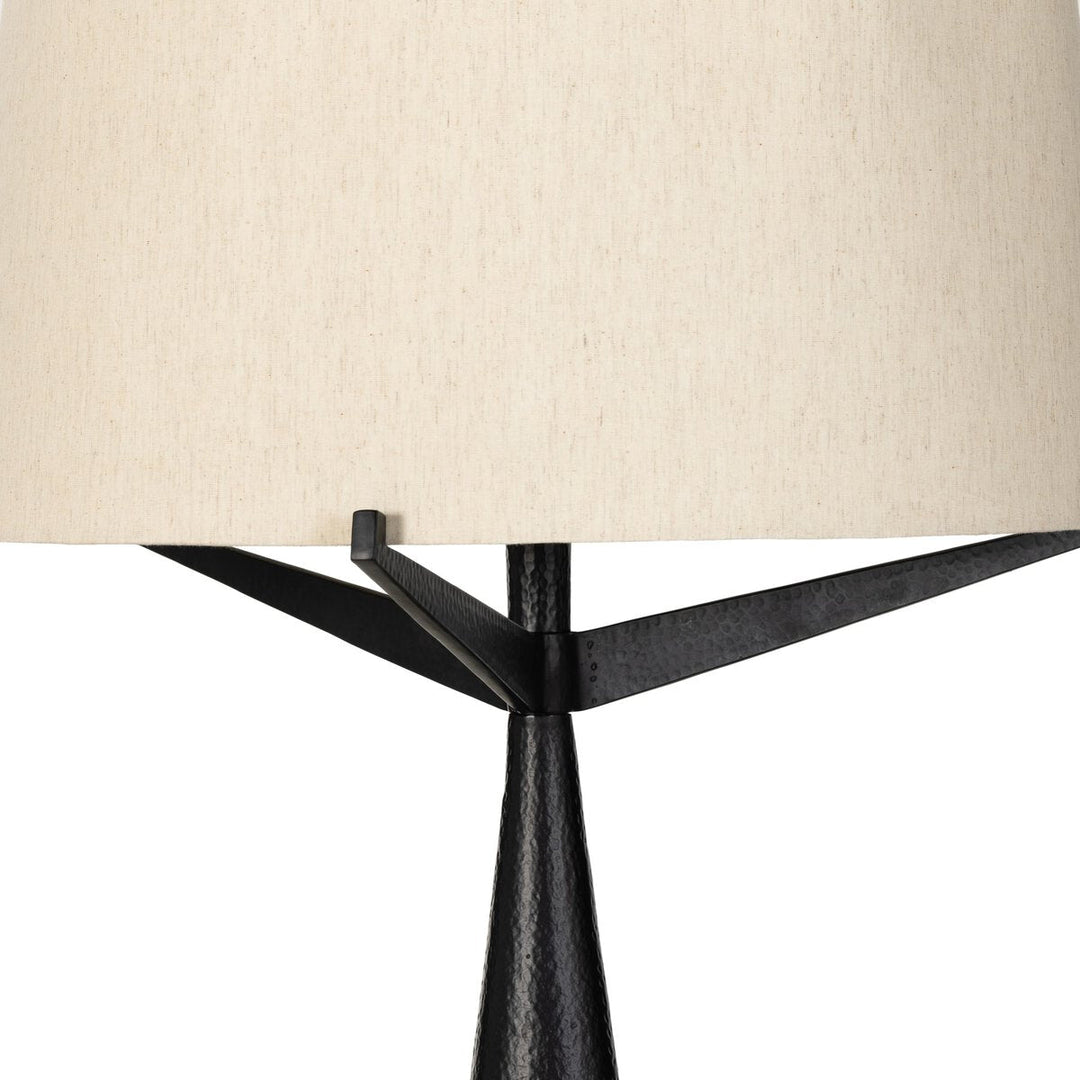Ziggy Floor Lamp in Hammered Black Aluminum side studio view - Whats New Furniture Portland OR