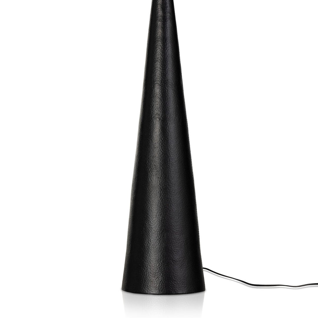 Ziggy Floor Lamp in Hammered Black Aluminum second detail view - Whats New Furniture Portland OR