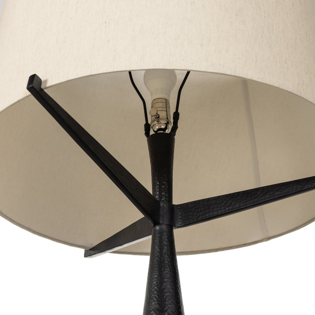 Ziggy Floor Lamp in Hammered Black Aluminum third detail view - Whats New Furniture Portland OR