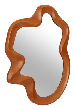 Foz Mirror in Brown side angle - organic wood mirror by Zuo - Whats New Furniture Portland OR