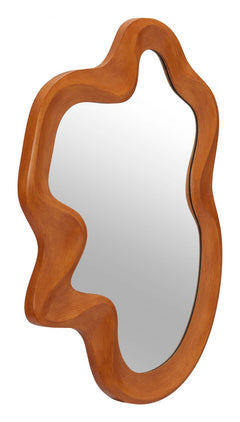 Foz Mirror in Brown side view - organic wood mirror by Zuo - Whats New Furniture Portland OR