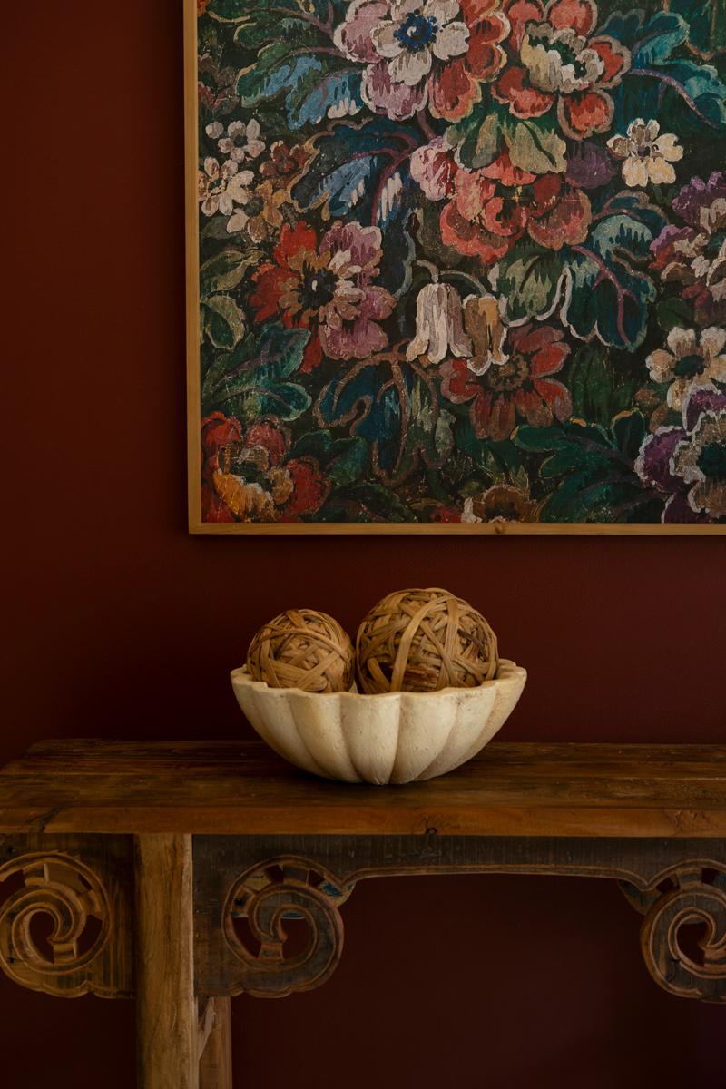 Framed Floral on Printed Paper — view 3