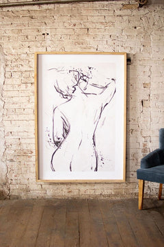Framed Nude Print by Kalalou - product view