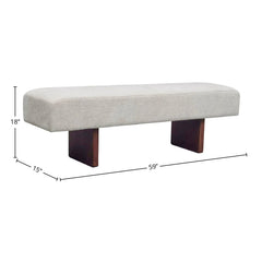 Francesca Bench in Taupe Walnut dimension view - bench by LH Imports - Whats New Furniture Portland OR