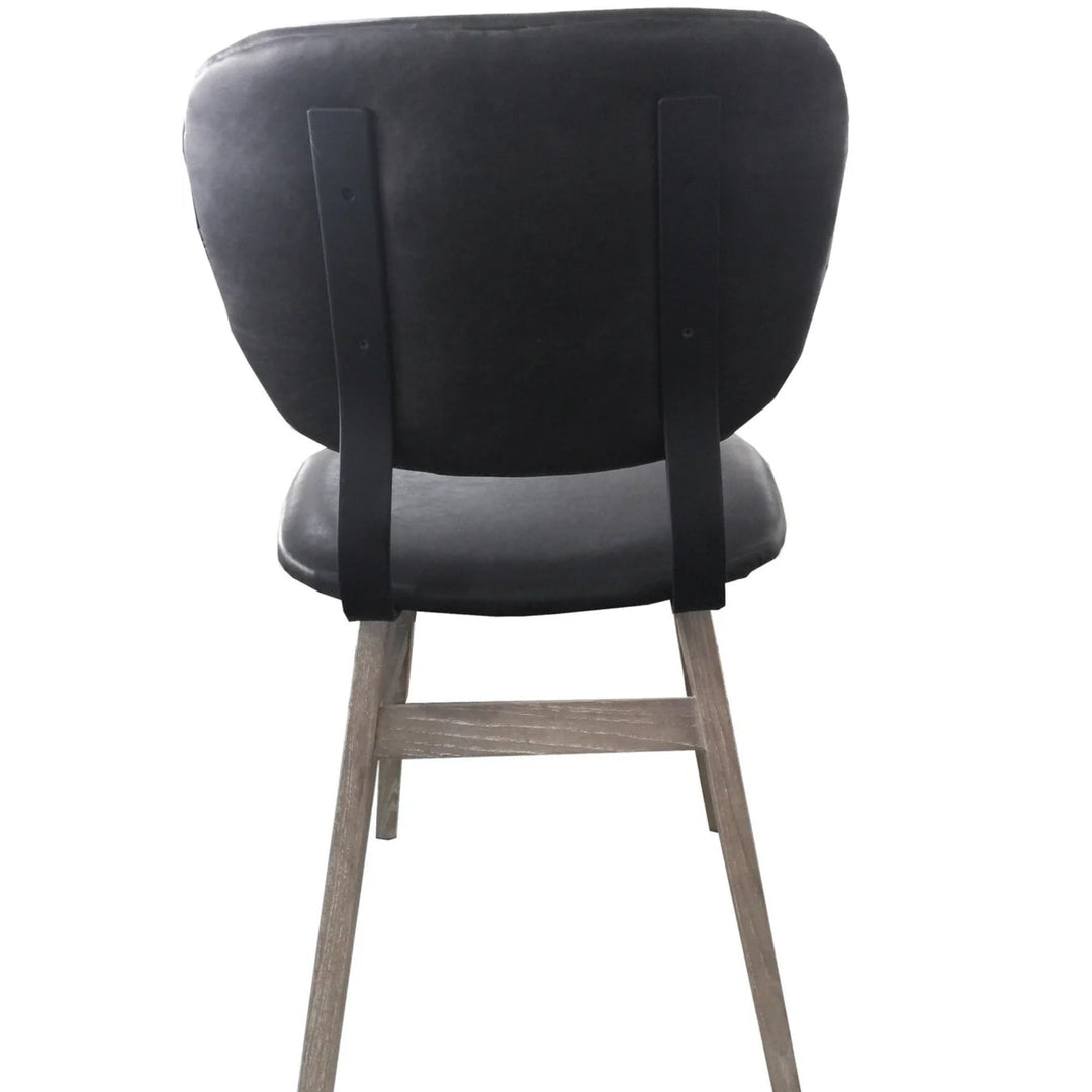 Fraser Dining Chair in Black back view - faux leather dining chair by LH Imports - Whats New Furniture Portland OR