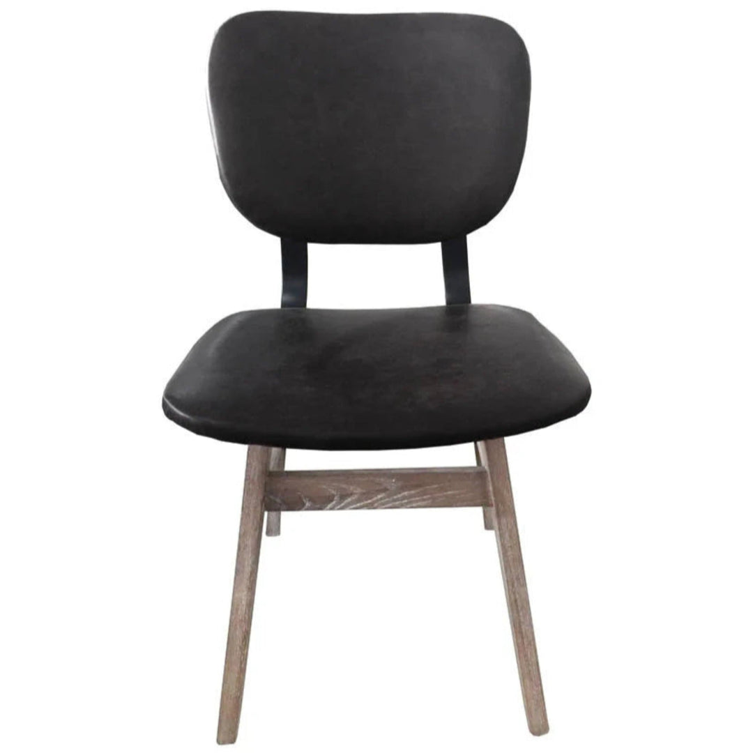 Fraser Dining Chair in Black - faux leather dining chair by LH Imports - Whats New Furniture Portland OR
