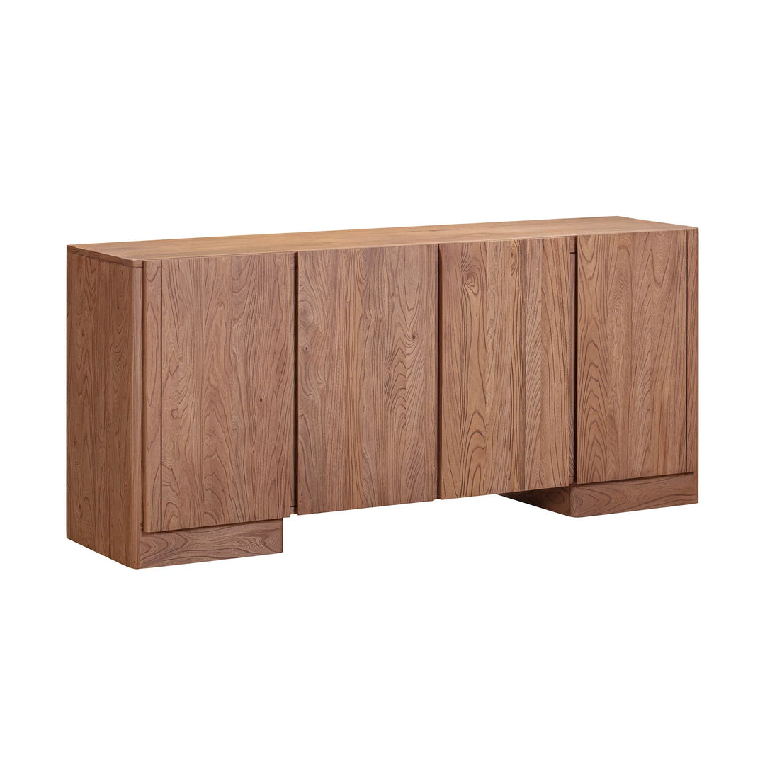 Freedom 4 Door Sideboard in Sandblast Caramel side angle - elm four door sideboard by LH Imports - Whats New Furniture Portland OR