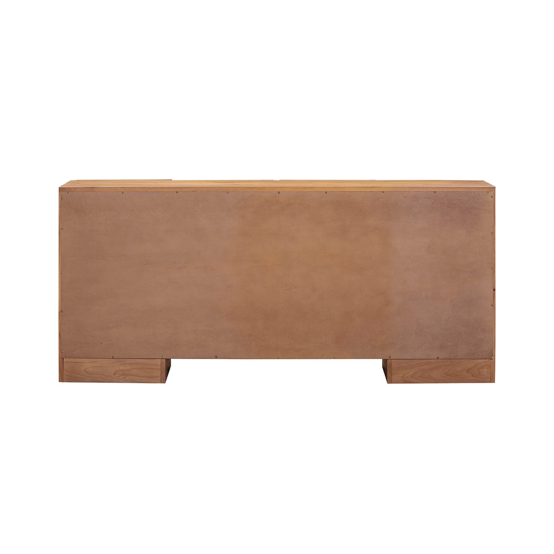 Freedom 4 Door Sideboard in Sandblast Caramel back view - elm four door sideboard by LH Imports - Whats New Furniture Portland OR