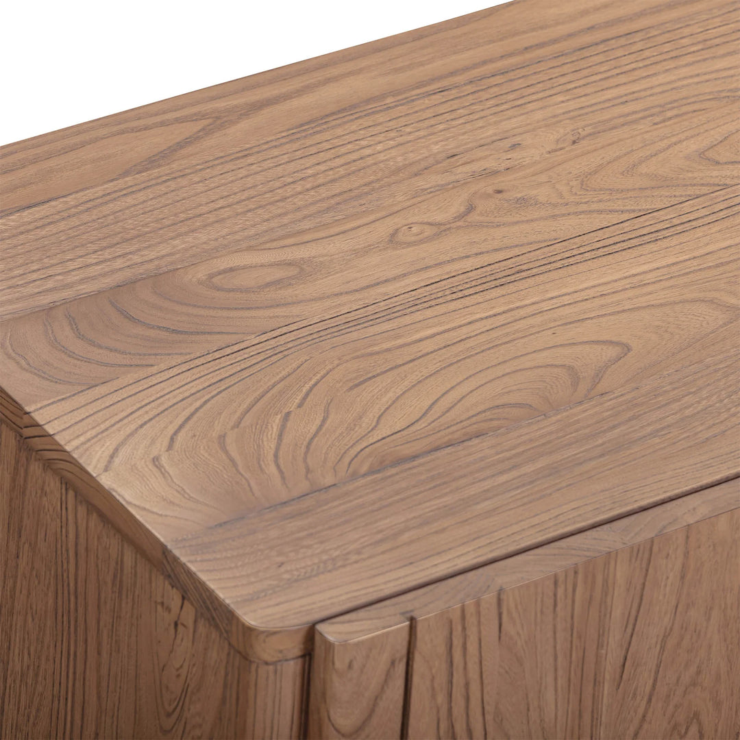 Freedom 4 Door Sideboard in Sandblast Caramel top detail - elm four door sideboard by LH Imports - Whats New Furniture Portland OR