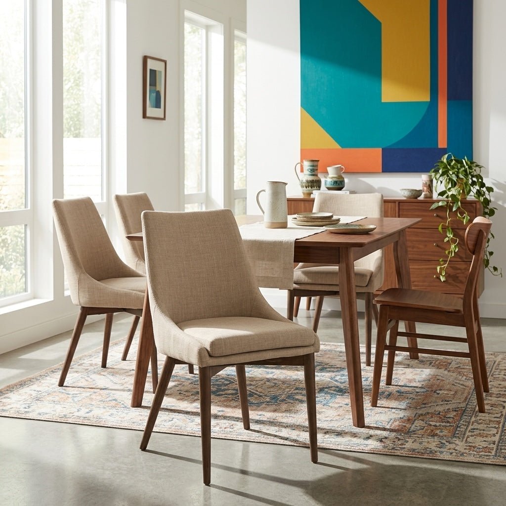 Fritz Side Chair in Beige dining room setting - dining side chair by LH Imports - Whats New Furniture Portland OR