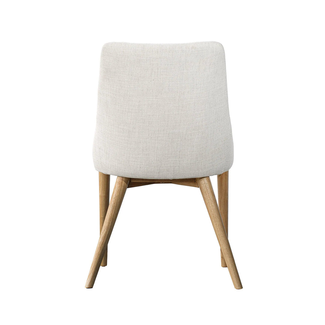 Fritz Side Chair in Ivory Natural Leg natural leg back view - dining side chair by LH Imports - Whats New Furniture Portland OR