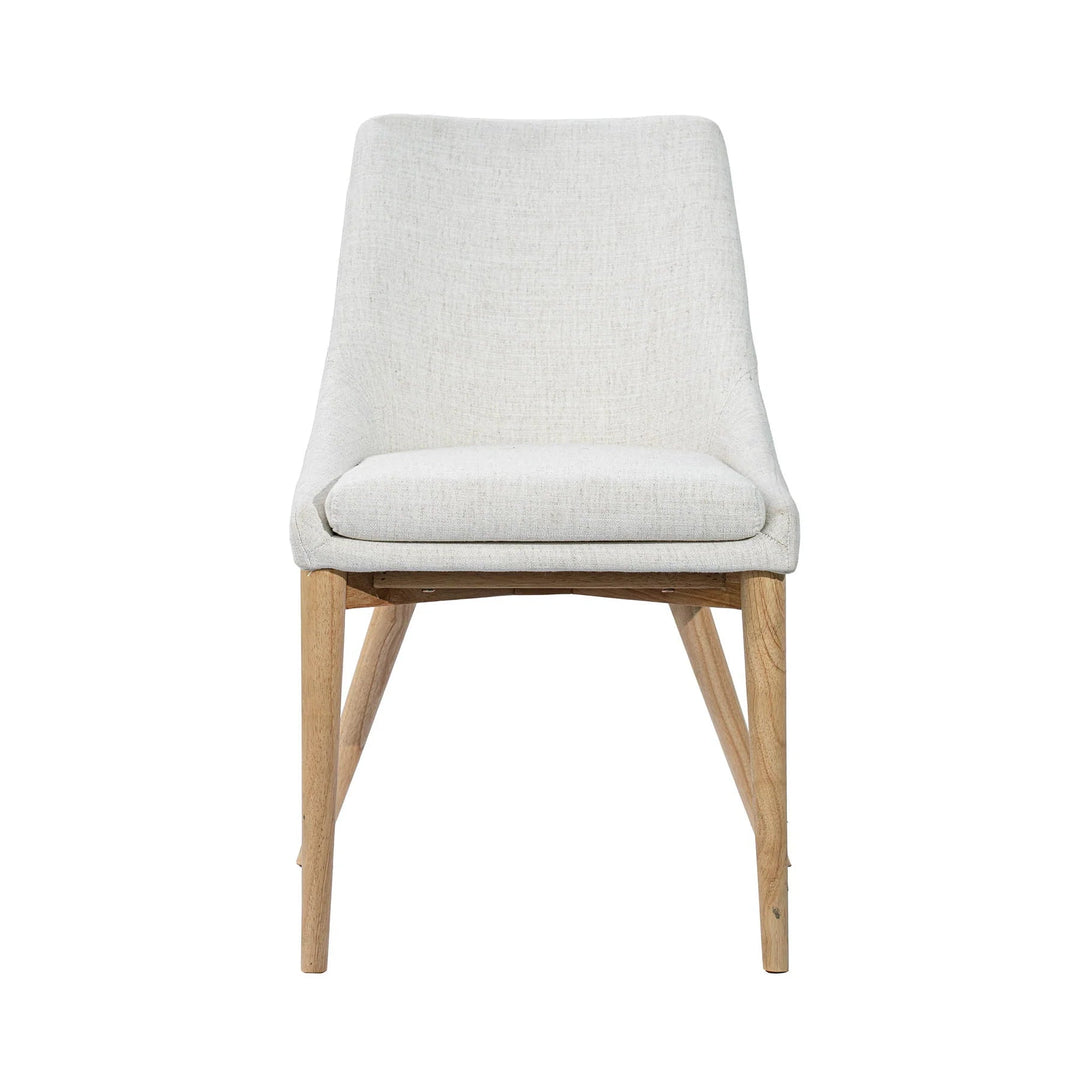 Fritz Side Chair in Ivory Natural Leg natural leg front view - dining side chair by LH Imports - Whats New Furniture Portland OR
