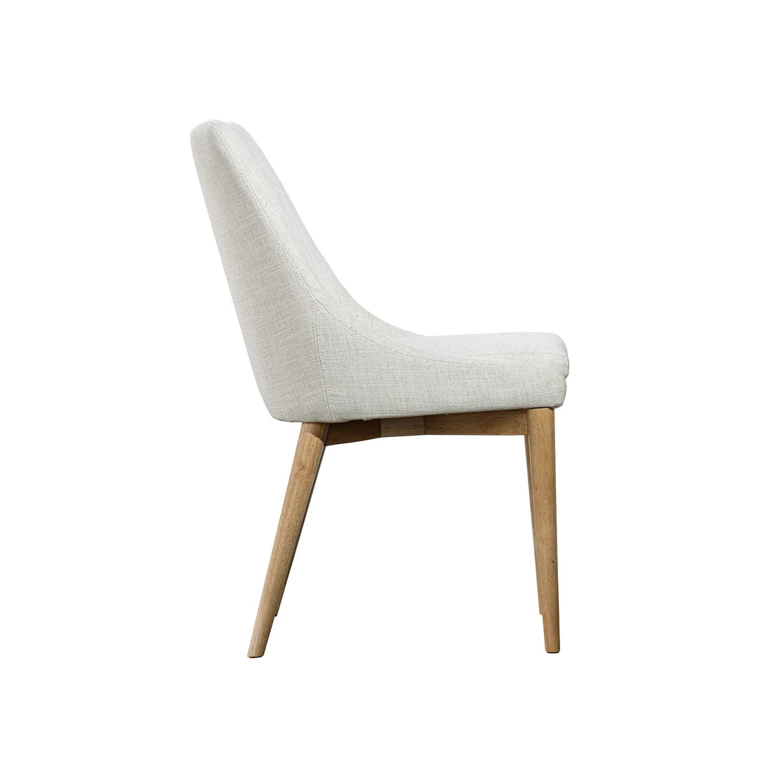Fritz Side Chair in Ivory Natural Leg natural leg side view - dining side chair by LH Imports - Whats New Furniture Portland OR