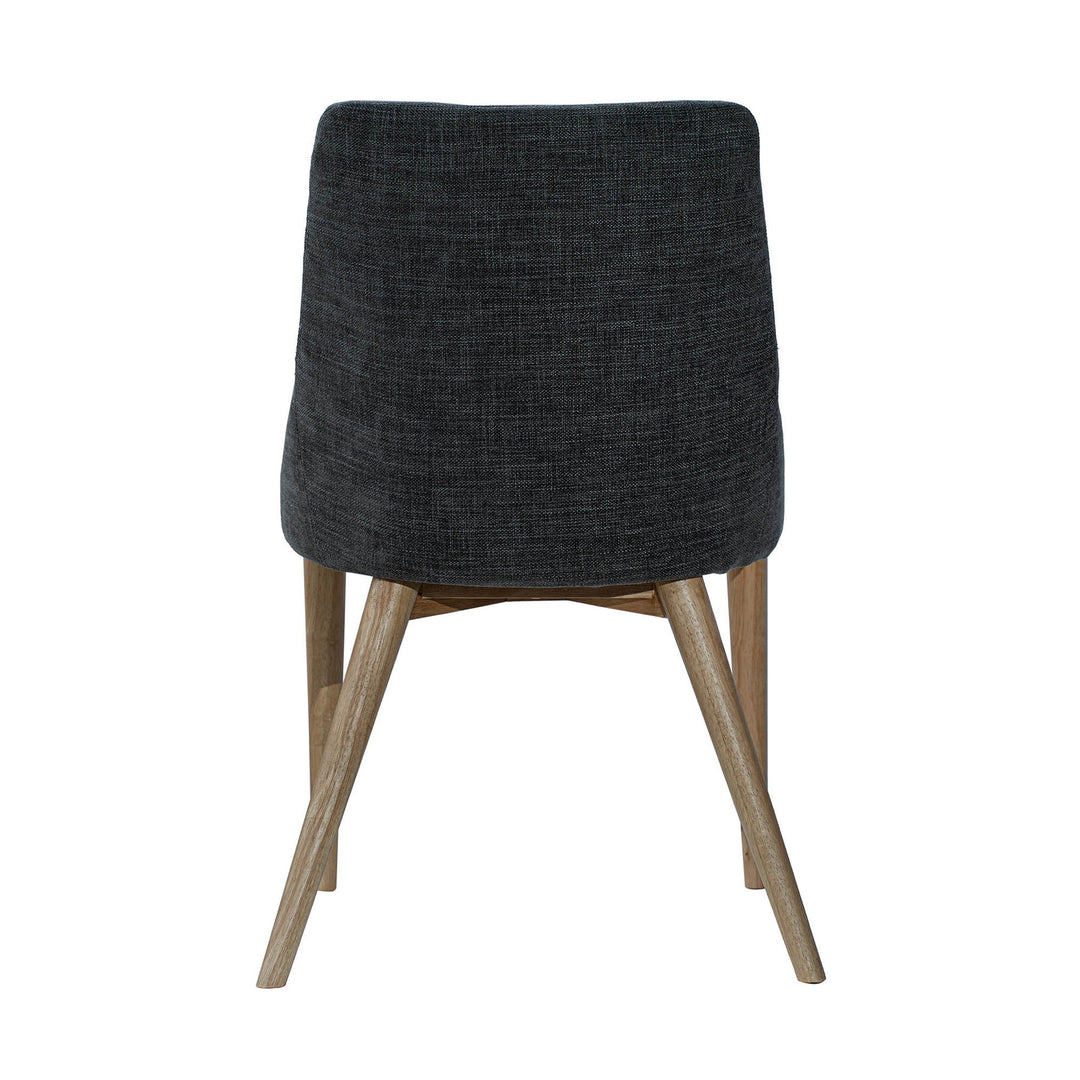 Fritz Side Chair in Slate Natural Leg natural leg back view - dining side chair by LH Imports - Whats New Furniture Portland OR