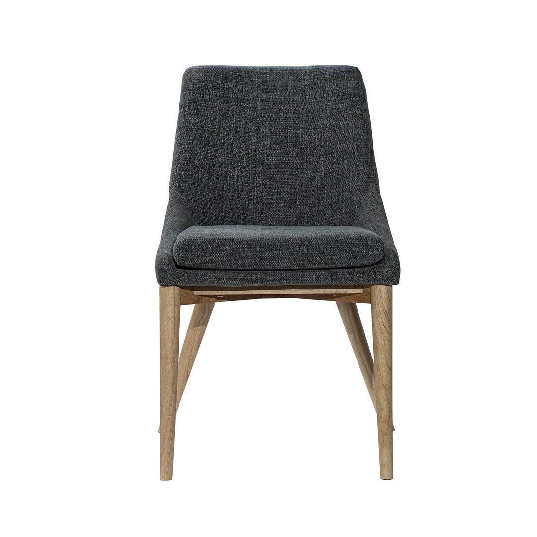 Fritz Side Chair in Slate Natural Leg natural leg front view - dining side chair by LH Imports - Whats New Furniture Portland OR