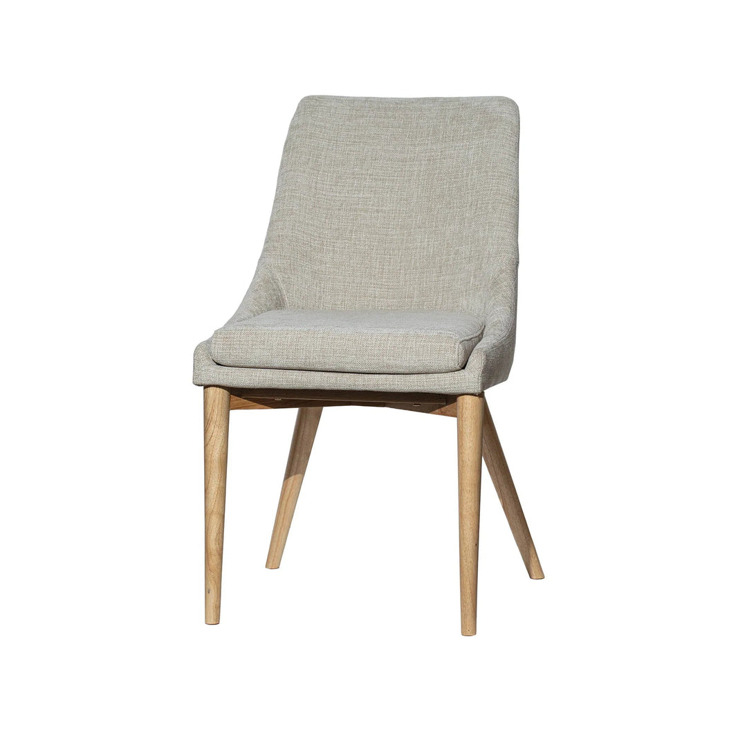 Fritz Side Chair in Taupe Natural Leg natural leg side angle - dining side chair by LH Imports - Whats New Furniture Portland OR