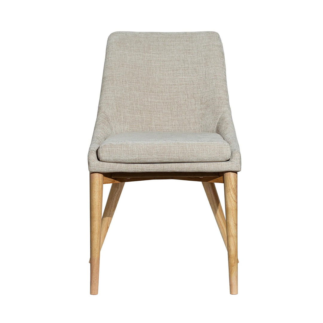 Fritz Side Chair in Taupe Natural Leg natural leg front view - dining side chair by LH Imports - Whats New Furniture Portland OR