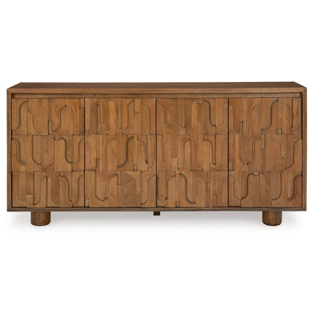 Gadburg Sideboard in Honey Brown - honey brown sideboard by Ashley - Whats New Furniture Portland OR