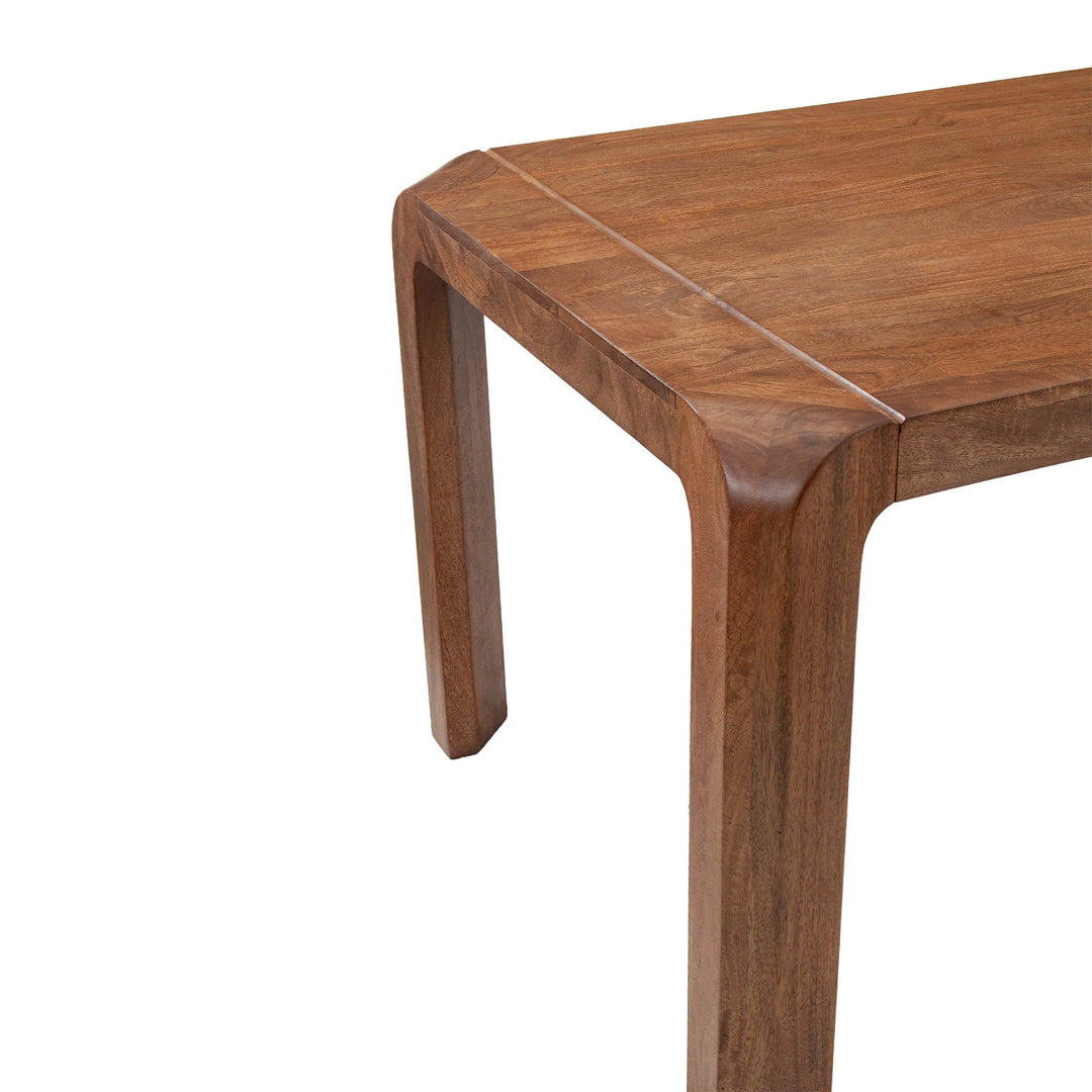 Genesis Dining Table in Mango Brown corner detail - solid mango wood dining table by LH Imports - Whats New Furniture Portland OR