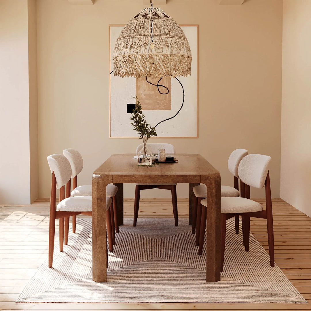 Genesis Dining Table in Mango Brown lifestyle setting - solid mango wood dining table by LH Imports - Whats New Furniture Portland OR