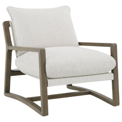 Geneva Boucle Upholstered Wood Arm Accent Chair Sand - What&