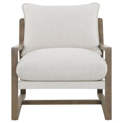 Geneva Boucle Upholstered Wood Arm Accent Chair Sand - What&