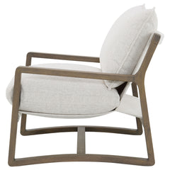 Geneva Boucle Upholstered Wood Arm Accent Chair Sand - What&