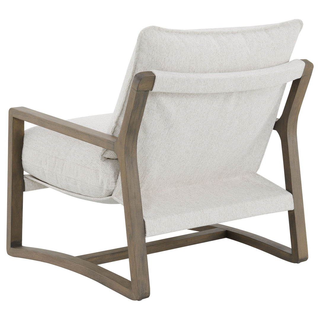 Geneva Boucle Upholstered Wood Arm Accent Chair Sand - What&