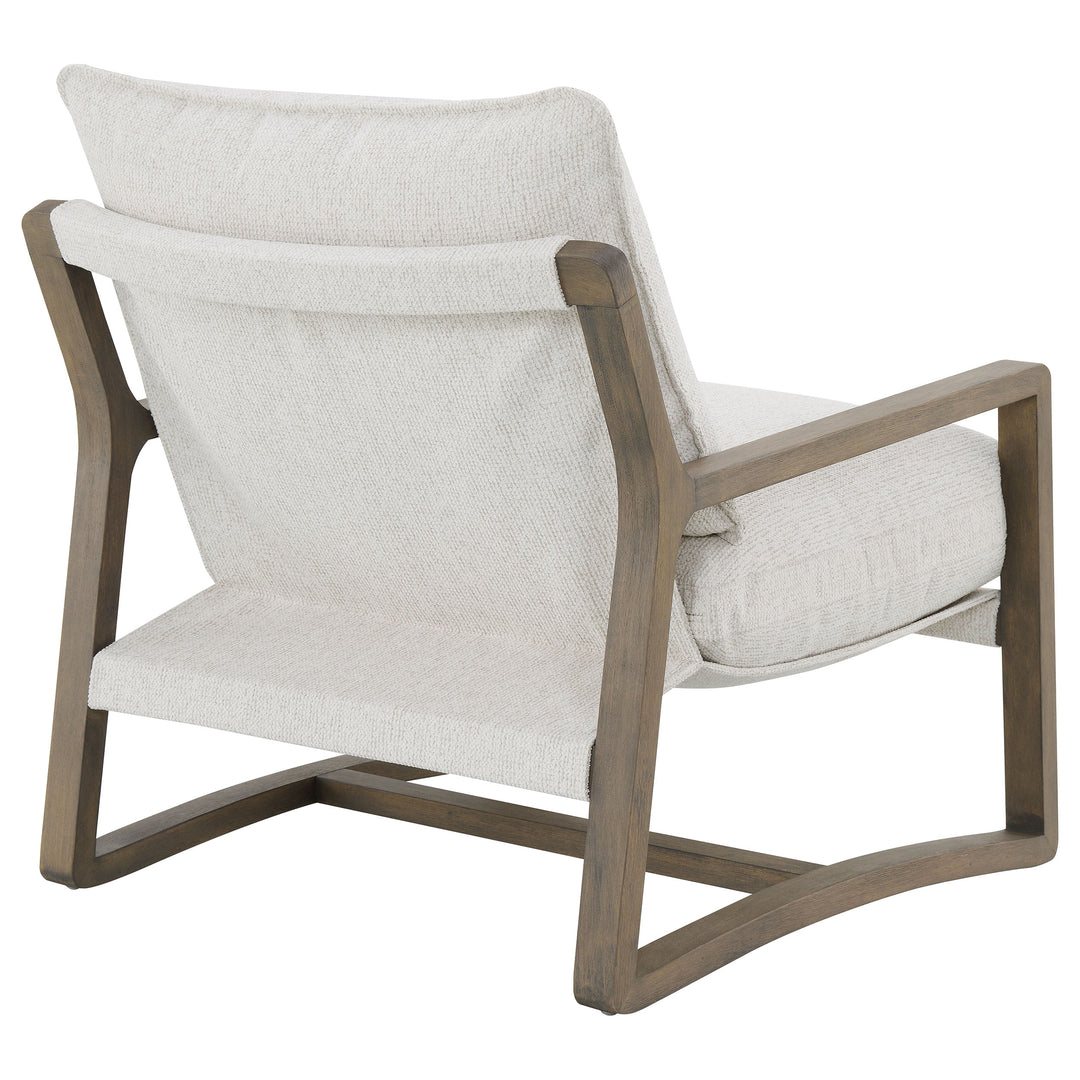 Geneva Boucle Upholstered Wood Arm Accent Chair Sand - What&