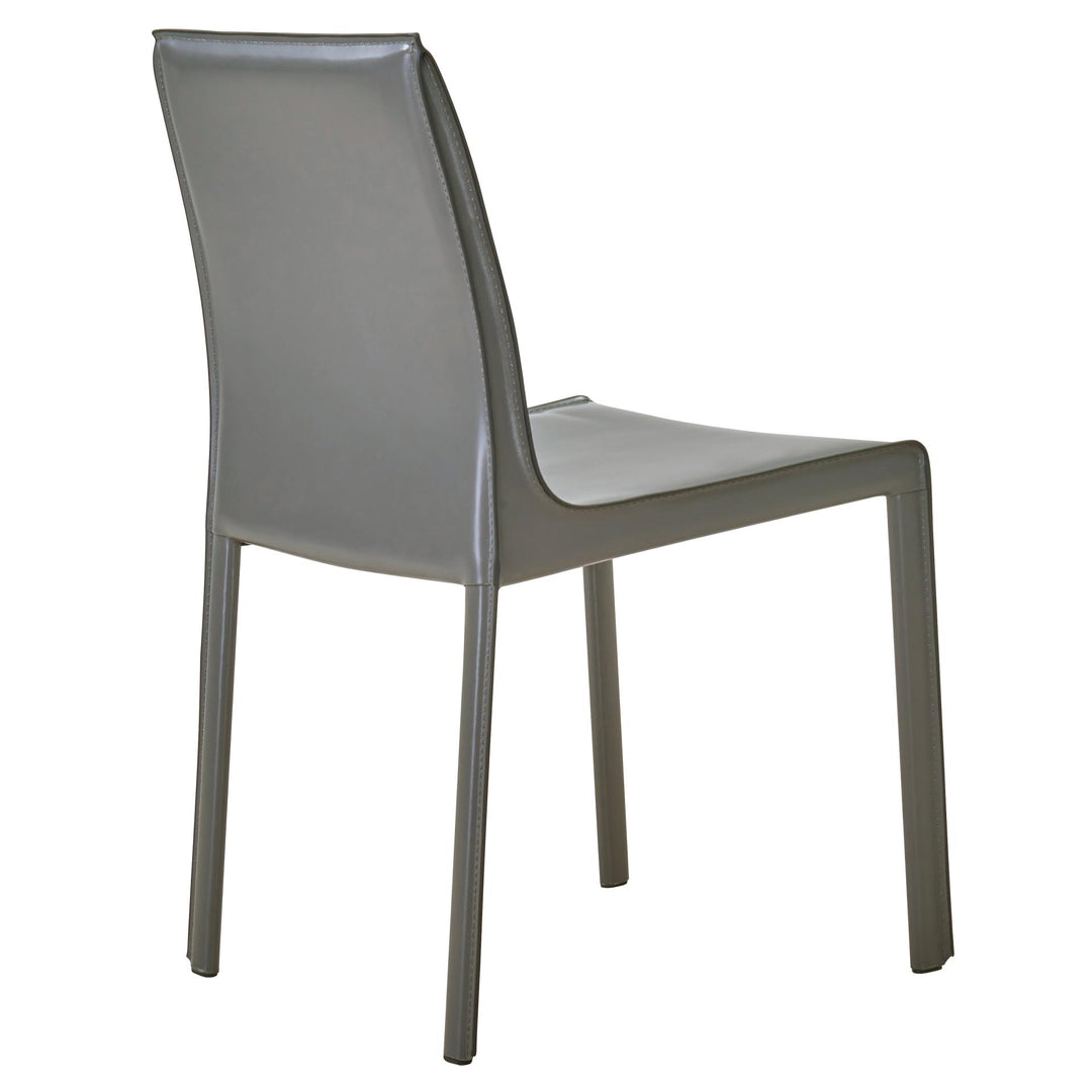 Gervin Chair Anthracite recycled leather dining chair - alternate angle view