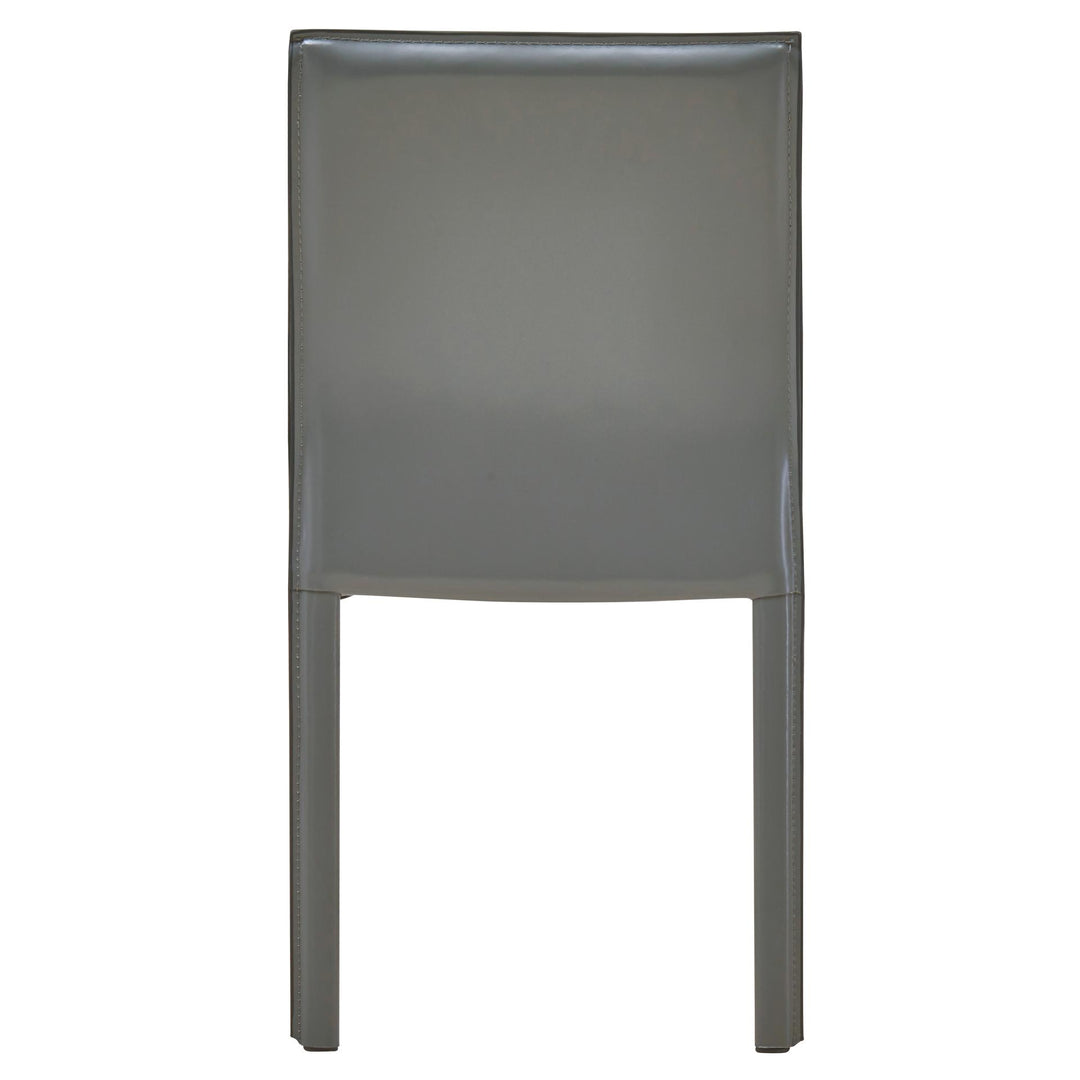 Gervin Chair Anthracite recycled leather dining chair - back view