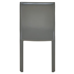 Gervin Chair Anthracite recycled leather dining chair - back view