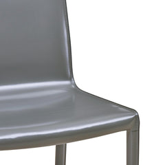 Gervin Chair Anthracite - recycled leather seat and contrast piping detail