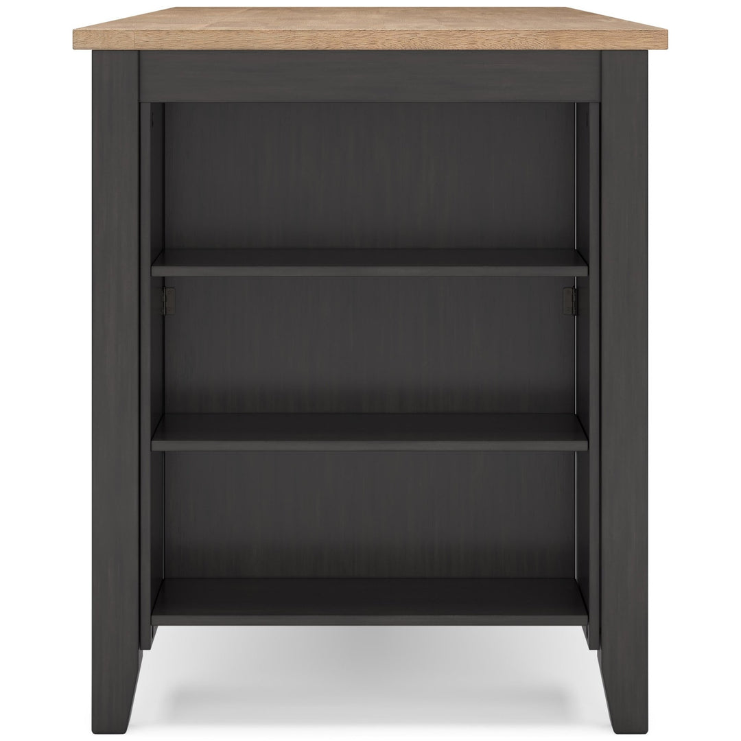 Gesthaven Counter Height Dining Table in Natural and Green storage side view - counter height dining table by Ashley - Whats New Furniture Portland OR